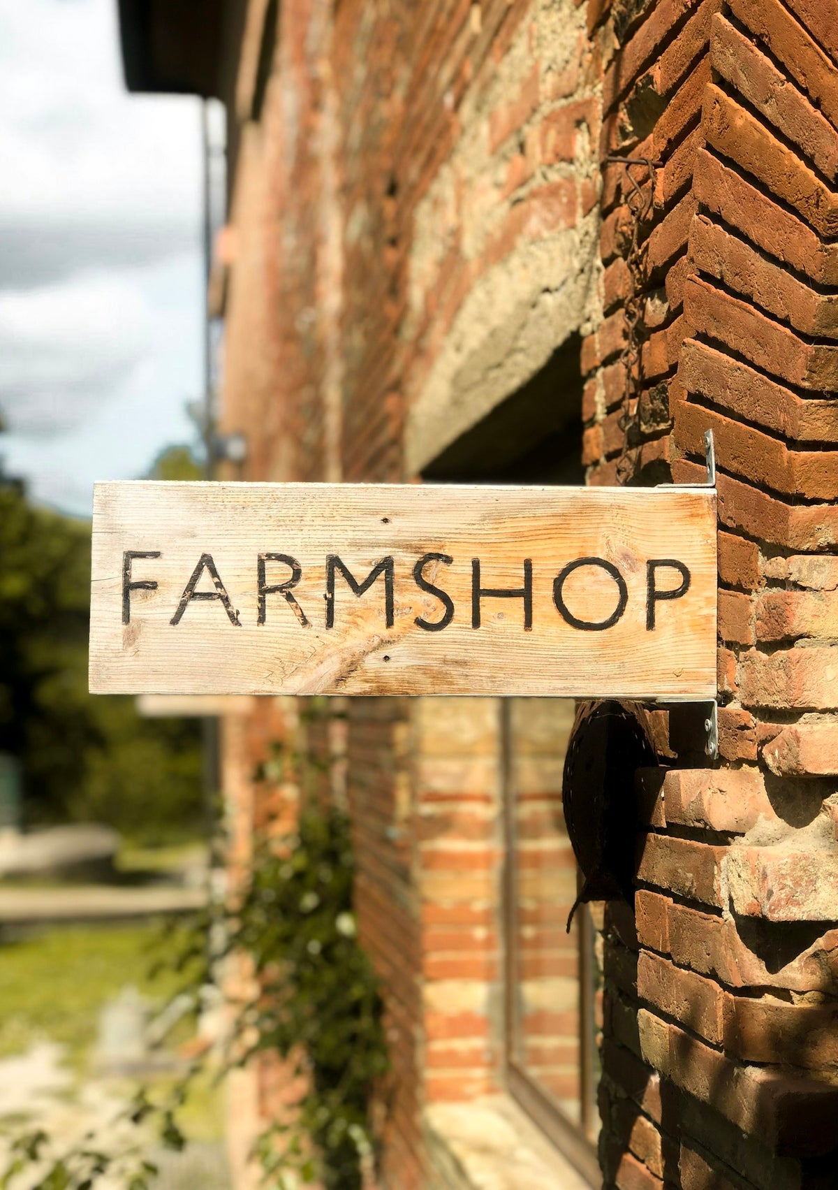 Custom wood sign on a wall