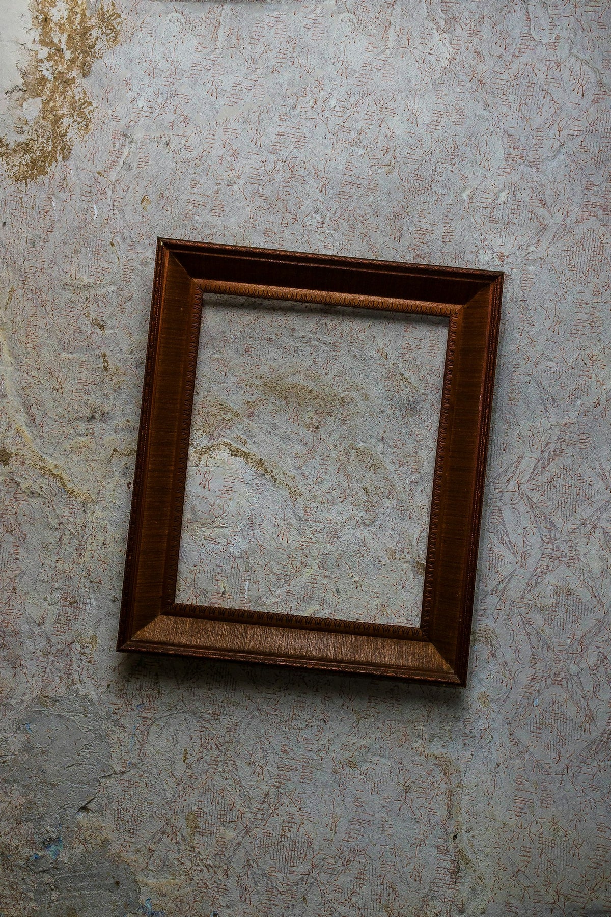 Wood frame on a white wall