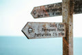 Wood sign on a white wall