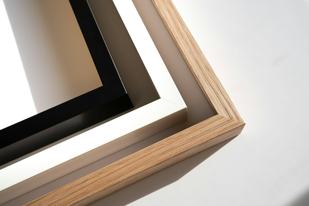 Wood frame with a black and white photo