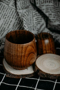 Wood coaster with a wooden cup